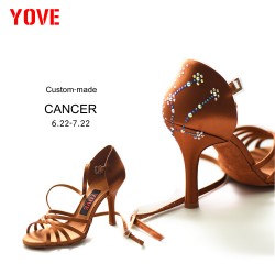 YOVE Customized CANCER(6.22-7.22) with Rhinestores Salsa or Bachata Dance Shoe